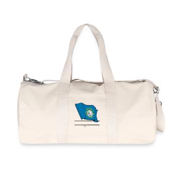 Bannière de texte du drapeau du Dakota du Sud - Sac de sport en toile recyclée Stanley/Stella - blanc naturel - Devant