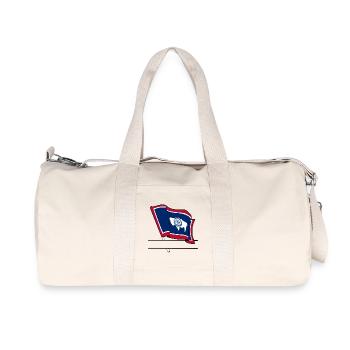 Drapeau Wyoming bannière de texte - Sac de sport en toile recyclée Stanley/Stella - blanc naturel - Devant