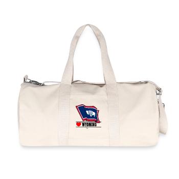 Drapeau Wyoming au cœur du WYOMING - Sac de sport en toile recyclée Stanley/Stella - blanc naturel - Devant
