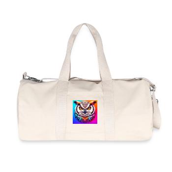Eule - Recycelte Canvas-Sporttasche von Stanley/Stella - Naturweiß - Vorne