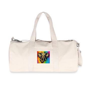 Elefant - Recycelte Canvas-Sporttasche von Stanley/Stella - Naturweiß - Vorne