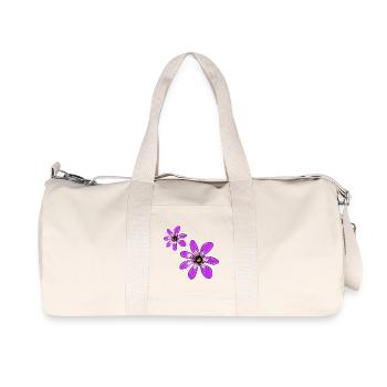 Flowers Pink - Recycled Canvas Sports Bag by Stanley/Stella - natural - Front