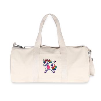 Dabbing Licorne Arc-en-ciel Licorne Enfants - Sac de sport en toile recyclée Stanley/Stella - blanc naturel - Devant