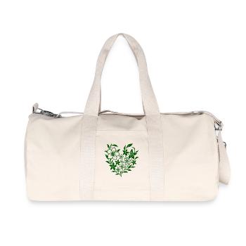 Design floral avec des fleurs dessinées à la main - Sac de sport en toile recyclée Stanley/Stella - blanc naturel - Devant