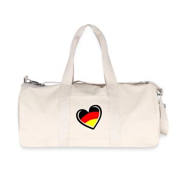 Herz Germany - Recycelte Canvas-Sporttasche von Stanley/Stella - Naturweiß - Vorne