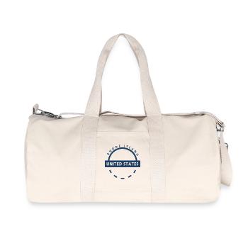 Rhode Island USA Round logo - Recycled Canvas Sports Bag by Stanley/Stella - natural - Front
