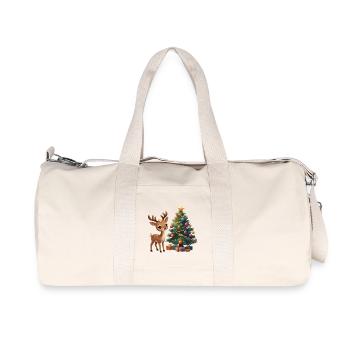 Noël en rennes doux avec sapin de Noël - Sac de sport en toile recyclée Stanley/Stella - blanc naturel - Devant