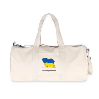 UKRAINE – Espace de noms - Sac de sport en toile recyclée Stanley/Stella - blanc naturel - Devant