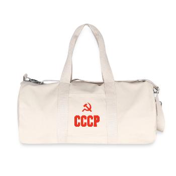 Design CCCP dans le style années 80, chaussettes CCCP - Sac de sport en toile recyclée Stanley/Stella - blanc naturel - Devant