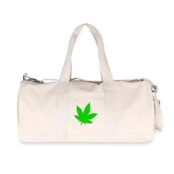 Motif de feuilles de cannabis vertes - Sac de sport en toile recyclée Stanley/Stella - blanc naturel - Devant