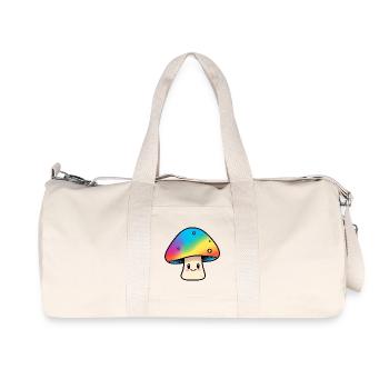 Kawaii Rainbow Mushroom Design - Recycled Canvas Sports Bag by Stanley/Stella - natural - Front