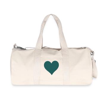 blue heart - Recycled Canvas Sports Bag by Stanley/Stella - natural - Front