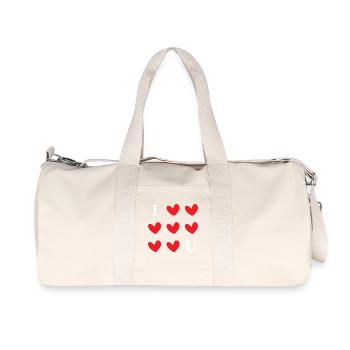 I Love You Hearts Typography Graphic - Recycelte Canvas-Sporttasche von Stanley/Stella - Naturweiß - Vorne