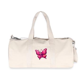Papillon Rose Câlin - Sac de sport en toile recyclée Stanley/Stella - blanc naturel - Devant