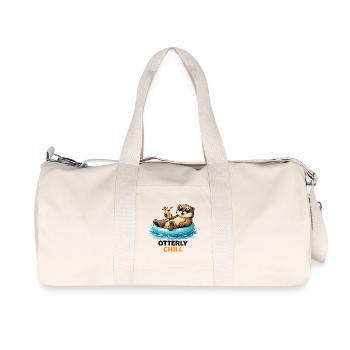 Chill Bear on Inflatable Paradise - Recycled Canvas Sports Bag by Stanley/Stella - natural - Front