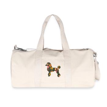 Blumenpudel Hunde Silhouette - Recycelte Canvas-Sporttasche von Stanley/Stella - Naturweiß - Vorne