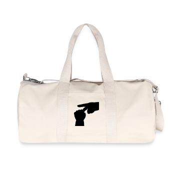 Minimalist Art T-shirt - Human Touch Hand - Recycled Canvas Sports Bag by Stanley/Stella - natural - Front