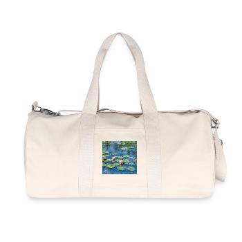 Lilien auf einem blauen Teich - Recycelte Canvas-Sporttasche von Stanley/Stella - Naturweiß - Vorne