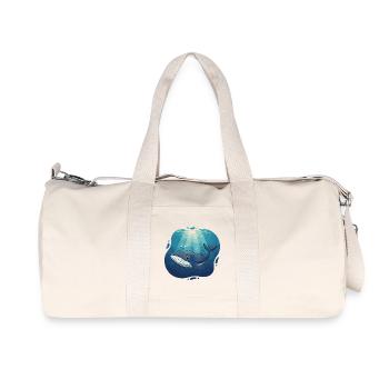 Oceanic whale in sunlight - Recycled Canvas Sports Bag by Stanley/Stella - natural - Front