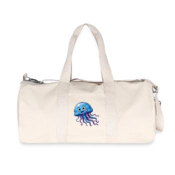 Blue Jellyfish Cartoon - Recycled Canvas Sports Bag by Stanley/Stella - natural - Front