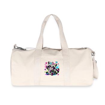 Bunter Raccoon mit Controller - Recycelte Canvas-Sporttasche von Stanley/Stella - Naturweiß - Vorne