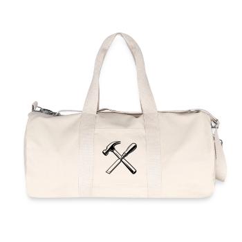 Emblème de l’outil de menuisier - Sac de sport en toile recyclée Stanley/Stella - blanc naturel - Devant