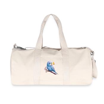 Budgie with butterfly - Recycled Canvas Sports Bag by Stanley/Stella - natural - Front