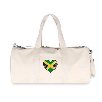 Jamaika_Herzflagge_used - Sac de sport en toile recyclée Stanley/Stella - blanc naturel - Devant