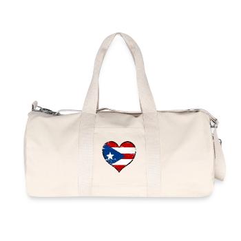 Drapeau du cœur de Porto Rico utilisé - Sac de sport en toile recyclée Stanley/Stella - blanc naturel - Devant