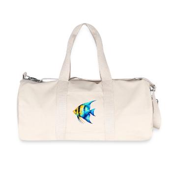 Blauer Gelbfisch Aquarell - Recycelte Canvas-Sporttasche von Stanley/Stella - Naturweiß - Vorne