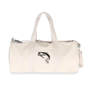 Logo transparent de poisson pour pêcheur - Sac de sport en toile recyclée Stanley/Stella - blanc naturel - Devant