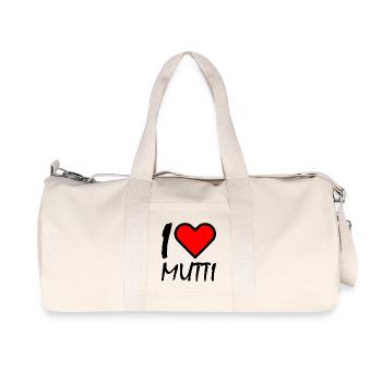 I love mutti - Recycelte Canvas-Sporttasche von Stanley/Stella - Naturweiß - Vorne