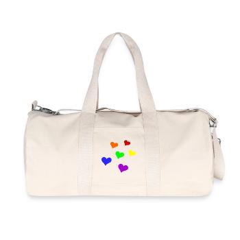 LGBT-Herzen - Recycelte Canvas-Sporttasche von Stanley/Stella - Naturweiß - Vorne