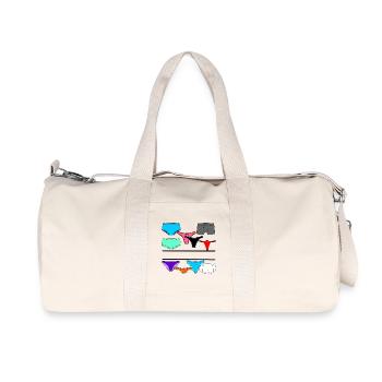 Logo de lingerie avec slips et caleçons - Sac de sport en toile recyclée Stanley/Stella - blanc naturel - Devant