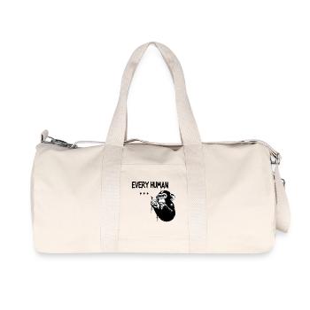 CHAQUE ÊTRE HUMAIN ... | Singe pensant à la manière de Banksy - Sac de sport en toile recyclée Stanley/Stella - blanc naturel - Devant