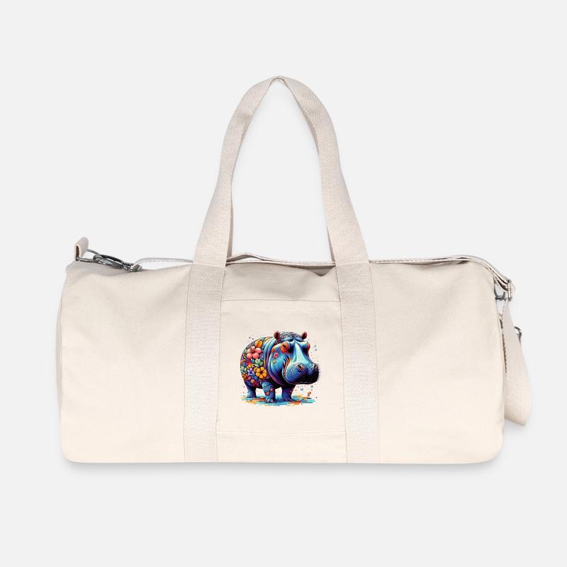 Nilpferd - Recycelte Canvas-Sporttasche von Stanley/Stella - Naturweiß