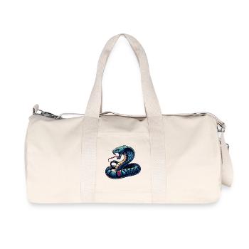 dynamic and colorful Cobra snake motif - Recycled Canvas Sports Bag by Stanley/Stella - natural - Front
