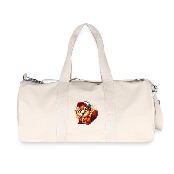 Biber mit Baseballkappe - Recycelte Canvas-Sporttasche von Stanley/Stella - Naturweiß - Vorne