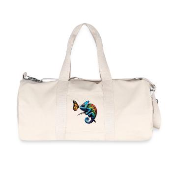 Chameleon and Butterfly - Recycled Canvas Sports Bag by Stanley/Stella - natural - Front