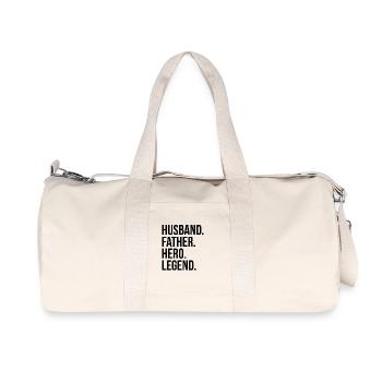 Mann. Vater. Held. Legende - Recycelte Canvas-Sporttasche von Stanley/Stella - Naturweiß - Vorne