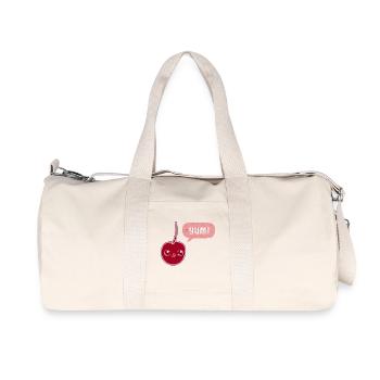 Yummy Cherry - Recycelte Canvas-Sporttasche von Stanley/Stella - Naturweiß - Vorne