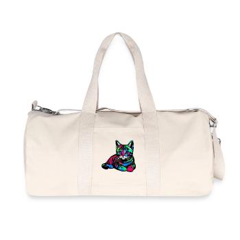 Katze - Recycelte Canvas-Sporttasche von Stanley/Stella - Naturweiß - Vorne