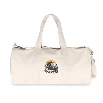 Dessin de snowboarder - Sac de sport en toile recyclée Stanley/Stella - blanc naturel - Devant