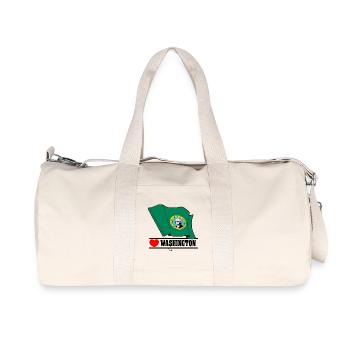 Flag Washington heart WASHINGTON - Recycled Canvas Sports Bag by Stanley/Stella - natural - Front