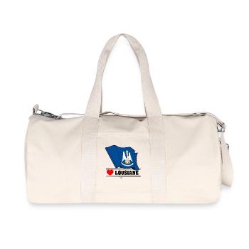 Drapeau Lousiane coeur LOUSIANE - Sac de sport en toile recyclée Stanley/Stella - blanc naturel - Devant