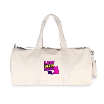 Last seen online: Meme-Design mit genervter Katze - Recycelte Canvas-Sporttasche von Stanley/Stella - Naturweiß - Vorne