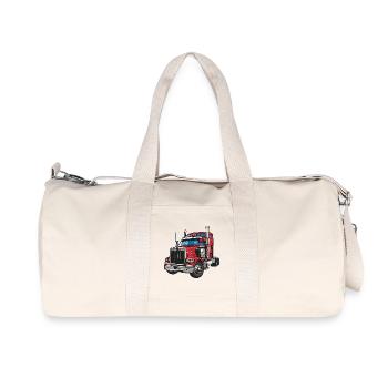 Roter Lastwagen Illustration - Recycelte Canvas-Sporttasche von Stanley/Stella - Naturweiß - Vorne