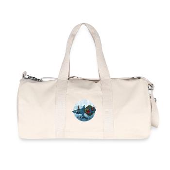 Geburtstagshai mit Geschenk - Recycelte Canvas-Sporttasche von Stanley/Stella - Naturweiß - Vorne