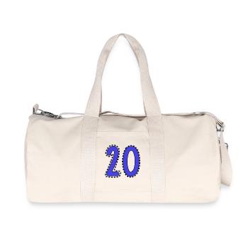 20. 20e ANNIVERSAIRE. ANNIVERSAIRE 20 ANS. 20 ANS. - Sac de sport en toile recyclée Stanley/Stella - blanc naturel - Devant