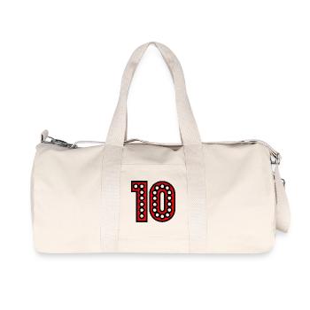 10. 10 YEARS. 10th ANNIVERSARY. 10 YEAR ANNIVERSARY. - Recycled Canvas Sports Bag by Stanley/Stella - natural - Front